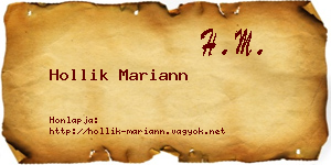 Hollik Mariann névjegykártya